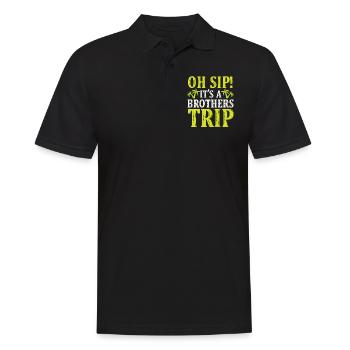 Geschwister Oh Sip Its A Brothers Trip - Men's Polo Shirt - black - Front - Kai (181cm)