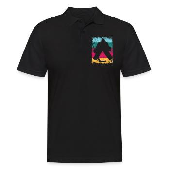 joueurs de hockey sur glace vintage hockey sur glace - Polo Homme - noir - Devant - Kai (181cm)