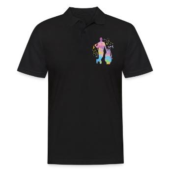 Golfer Colorsplash Kinder Miniaturgolf - Männer Poloshirt - Schwarz - Vorne - Kai (181cm)