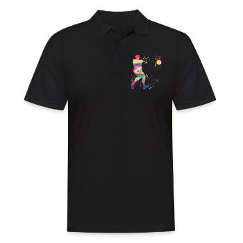Hammerwerfer Colorsplash Hammerwerfen - Männer Poloshirt - Schwarz - Vorne - Kai (181cm)