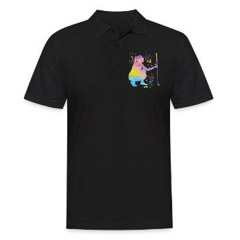 Golfer Colorsplash Kinder Miniaturgolf - Männer Poloshirt - Schwarz - Vorne - Kai (181cm)