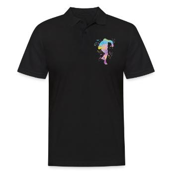 Shot Putter Colorsplash Shot Put - Men's Polo Shirt - black - Front - Kai (181cm)