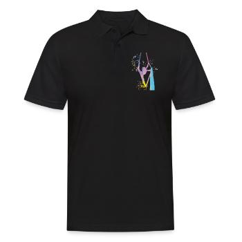 Vertikaltuch Luftakrobatik Aerial Silk - Männer Poloshirt - Schwarz - Vorne - Kai (181cm)