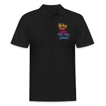 Pourquoi tomber quand on peut flasher des rochers - Polo Homme - noir - Devant - Kai (181cm)