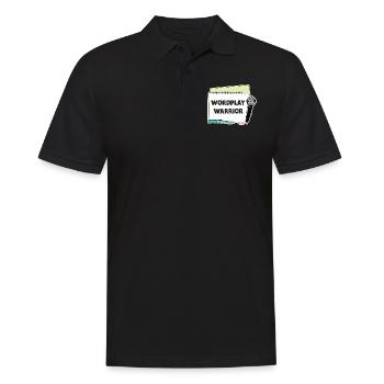 Poetry Slam Wortspiel Krieger Slam-poesie - Männer Poloshirt - Schwarz - Vorne - Kai (181cm)