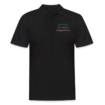 Gravity is just a suggestion boulderer - Men's Polo Shirt - black - Front - Kai (181cm)
