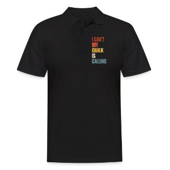 Je ne peux pas que ma craie appelle Boulderer - Polo Homme - noir - Devant - Kai (181cm)