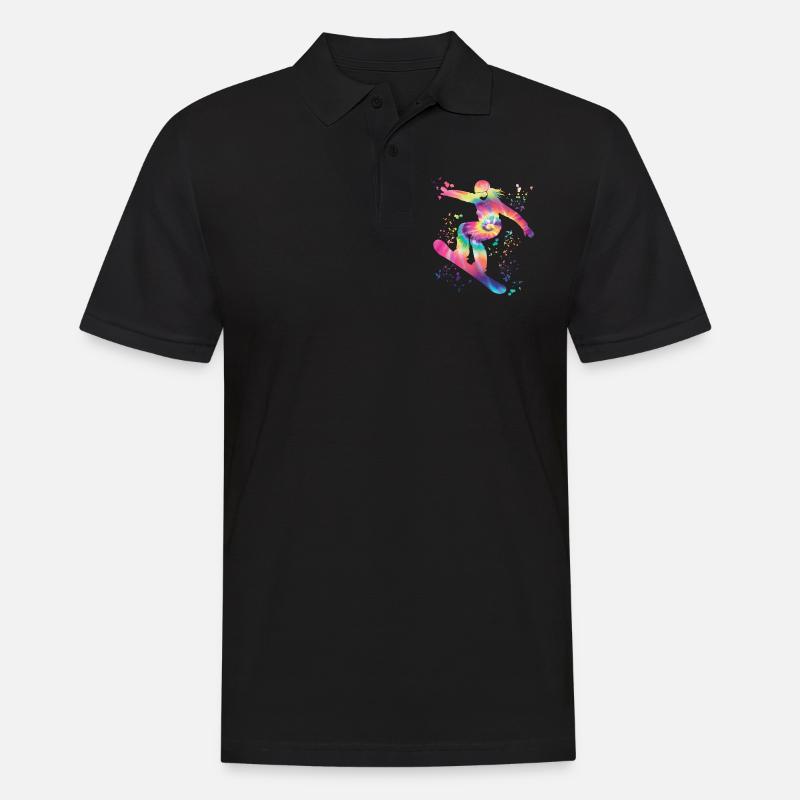 Snowboarder Snowboarding Snowboard - Männer Poloshirt - Schwarz