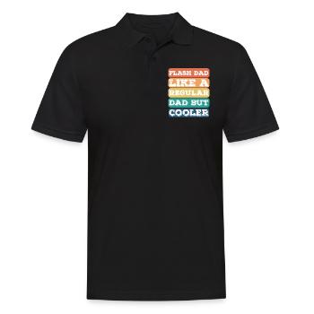 Bouldering Flash Papa Boulderer - Männer Poloshirt - Schwarz - Vorne - Kai (181cm)