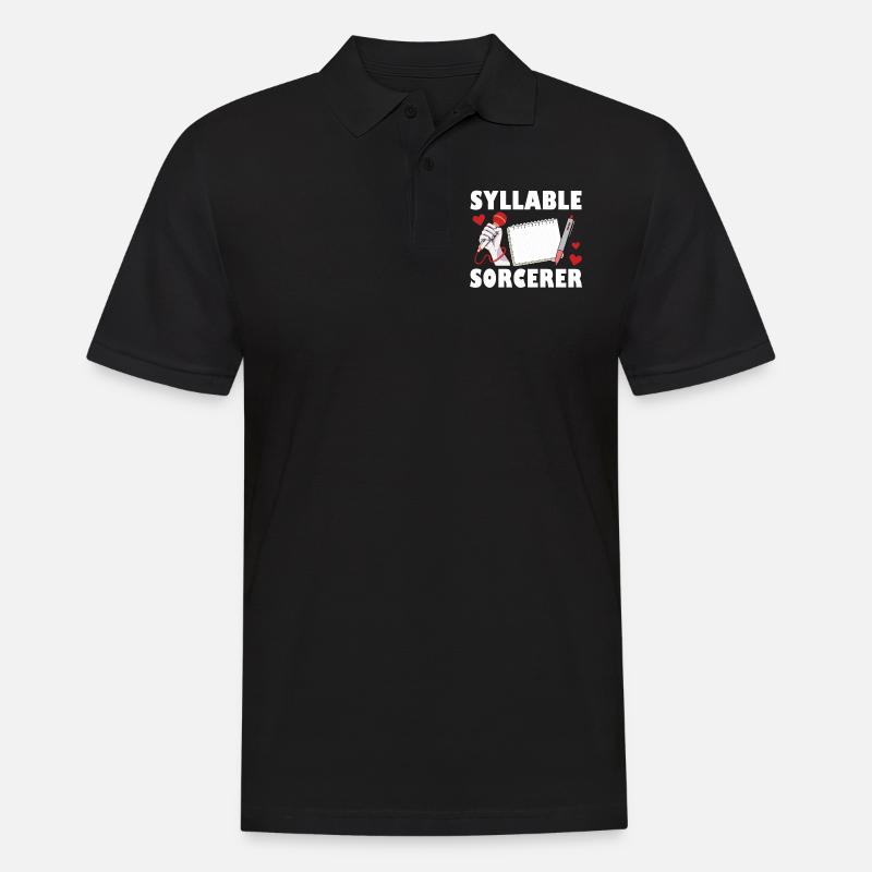 Silbenzauberer Poetry Slam - Männer Poloshirt - Schwarz