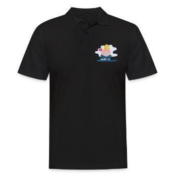 Des filles sur l’ordinateur portable - Polo Homme - noir - Devant - Kai (181cm)