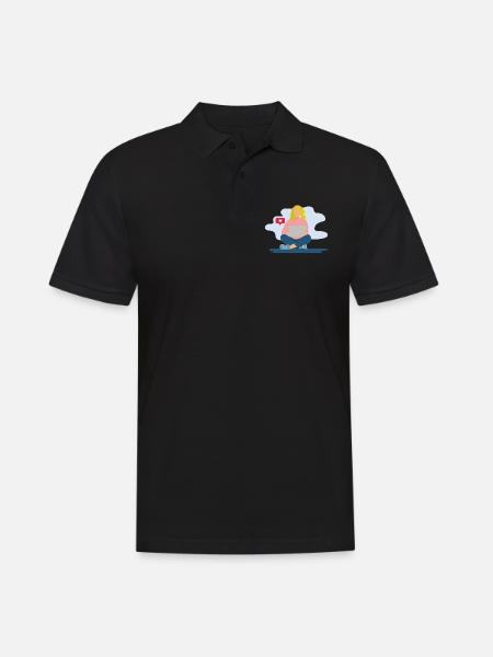 Girls on the laptop - Men's Polo Shirt - black