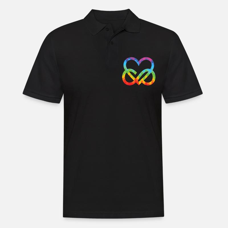 Polyamorie Infinity Herz - Poly Love Heart - Männer Poloshirt - Schwarz