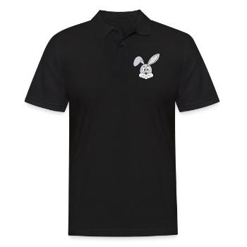 Hase Osterhase Häschen Hasenzähne Hasen Ostern - Männer Poloshirt - Schwarz - Vorne - Kai (181cm)
