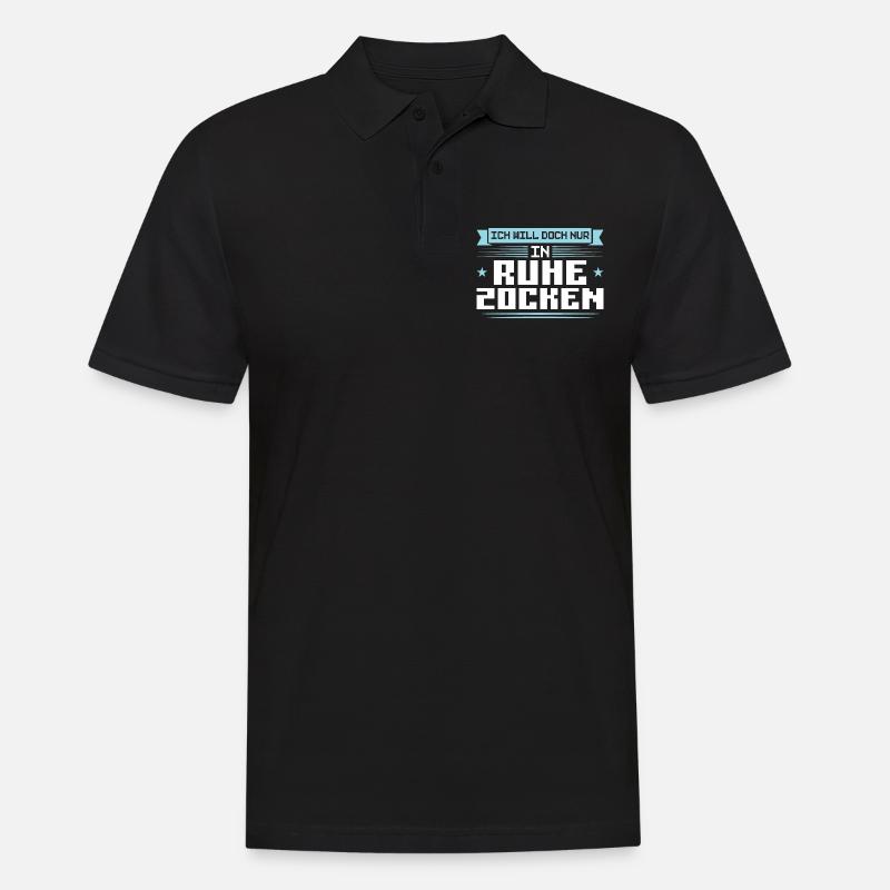 Gaming Zocken Konsole Geschenk - Männer Poloshirt - Schwarz