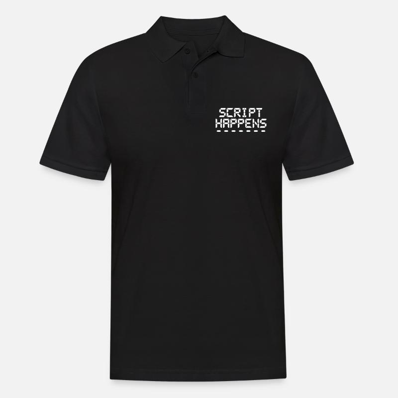 Computerprogrammierskript passiert Programmierer - Männer Poloshirt - Schwarz