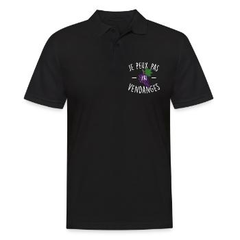 Je peux pas, j'ai vendanges - Polo Homme - noir - Devant - Kai (181cm)