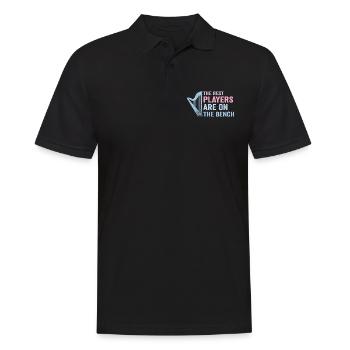 Die Besten Spieler Sitzen Auf Der Bank Harfe - Männer Poloshirt - Schwarz - Vorne - Kai (181cm)