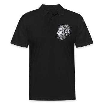 Maori tatouage style lion leo zodiaque tribal - Polo Homme - noir - Devant - Kai (181cm)