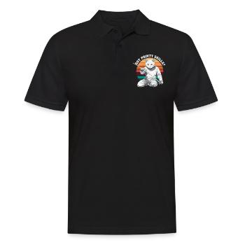 Katzen Fechter gamer lustiges Fechten Sport Katzen - Männer Poloshirt - Schwarz - Vorne - Kai (181cm)
