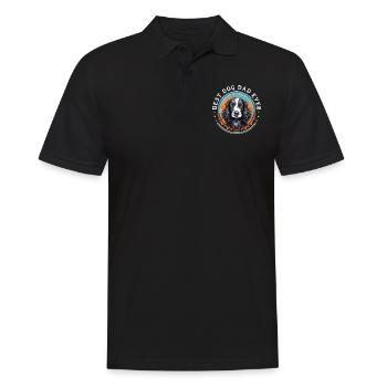 Hunde-Papa Hunderasse Englisch Springer-Spaniel - Männer Poloshirt - Schwarz - Vorne - Kai (181cm)