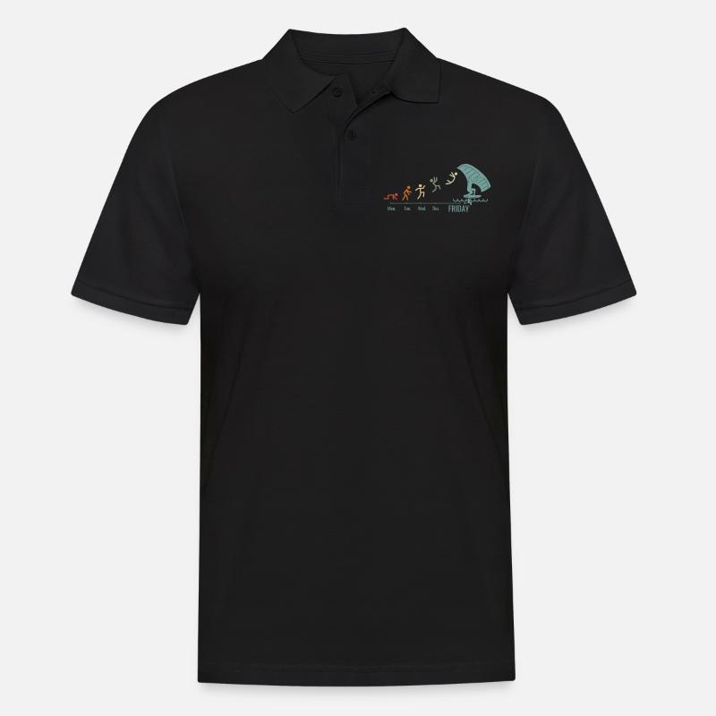 Wingfoil-Surfer Wingfoiling Hydrofoil Wochenende - Männer Poloshirt - Schwarz