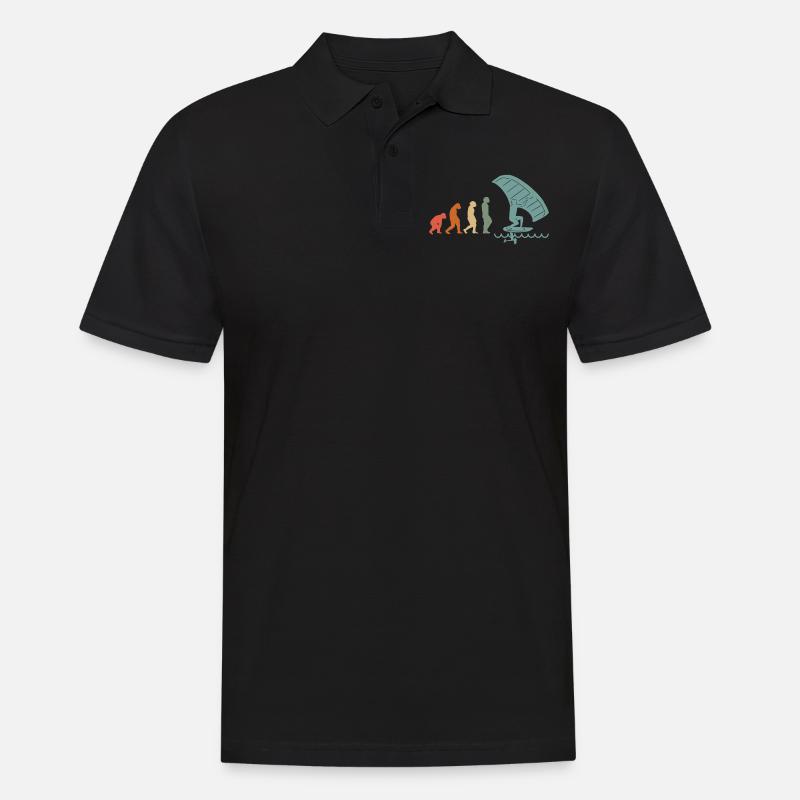 Wingfoil-Surfer Wingfoiling Hydrofoil Evolution - Männer Poloshirt - Schwarz