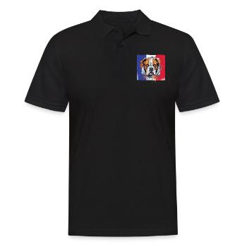 Boxer Race Chien Boxer Chiens Drapeau Français - Polo Homme - noir - Devant - Kai (181cm)