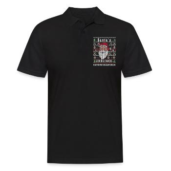 Ugly Weihnachten SANTAS LIEBLINGS Autoverkäuferin - Männer Poloshirt - Schwarz - Vorne - Kai (181cm)