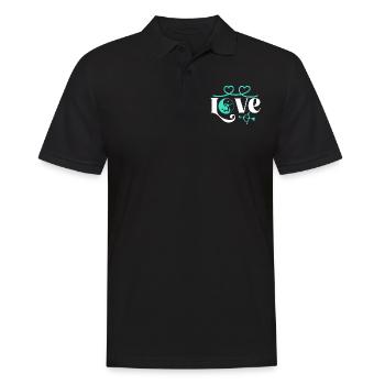 Volleyball Love Ballon de volley-ball Joueur de volley-ball - Polo Homme - noir - Devant - Kai (181cm)