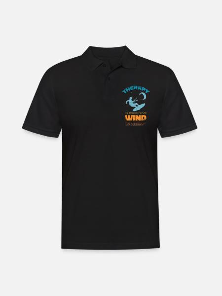 Kitesurf Kiteboards Kitesurfing Kite Surf Board - Men's Polo Shirt - black