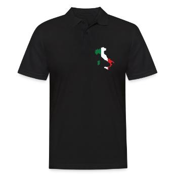 Italy Flag Map - Men's Polo Shirt - black - Front - Kai (181cm)