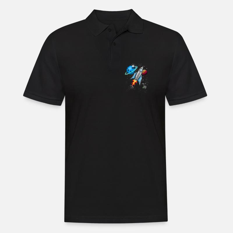 Fusée dans l’espace - Polo Homme - noir