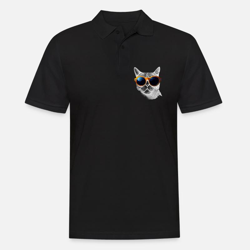 Coole Katzen-Vibes - Männer Poloshirt - Schwarz