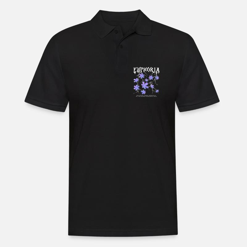 Euphorie Éclair Fleurs - Polo Homme - noir