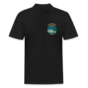 Camping Vibes Only - Leisure Design - Men's Polo Shirt - black - Front - Kai (181cm)
