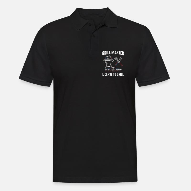 Grill Master Lizenz zum Grill - Männer Poloshirt - Schwarz