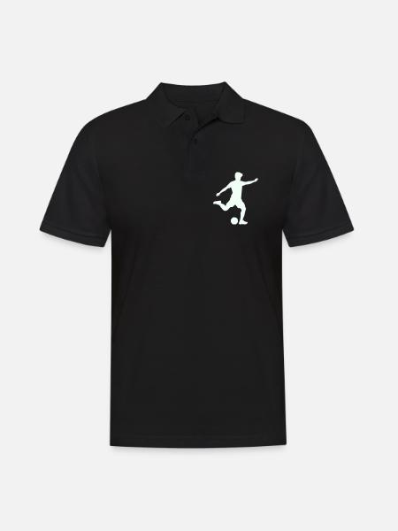 Foosball silhouette in jump - Men's Polo Shirt - black