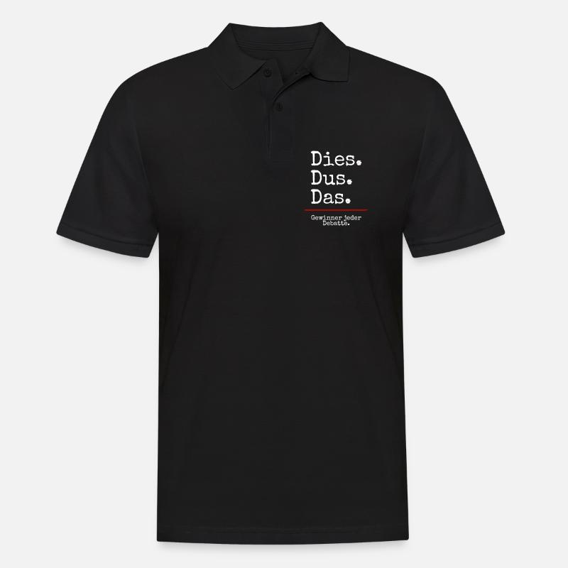 Dies Dus Das Debatte (black) - Männer Poloshirt - Schwarz