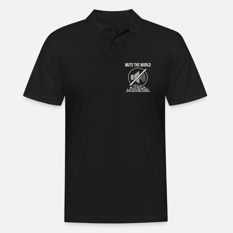 Mute Time - Männer Poloshirt - Schwarz
