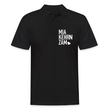 MIA KEHRN ZAM Spruch Bayern Hochzeit Polterabend - Männer Poloshirt - Schwarz - Vorne - Kai (181cm)