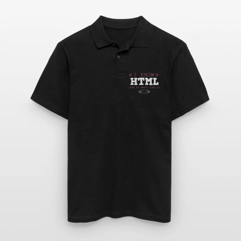 HTML Editor Hypertext Markup Language Web Document Men's Polo Shirt
