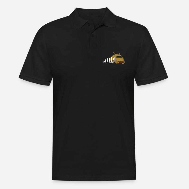 Truck Driver Evolution Trucker - Männer Poloshirt - Schwarz