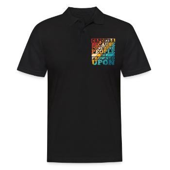 Capoeira - Männer Poloshirt - Schwarz - Vorne - Kai (181cm)