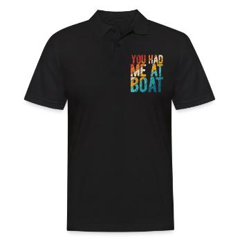 Segelboot Kapitän Spruch Zum Segeln - Männer Poloshirt - Schwarz - Vorne - Kai (181cm)