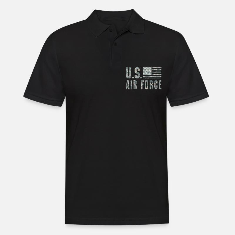 US Air Force - Männer Poloshirt - Schwarz
