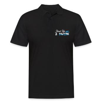 Schwimmer Schwimmen 50 Meter Bahn Brustschwimmen - Männer Poloshirt - Schwarz - Vorne - Kai (181cm)