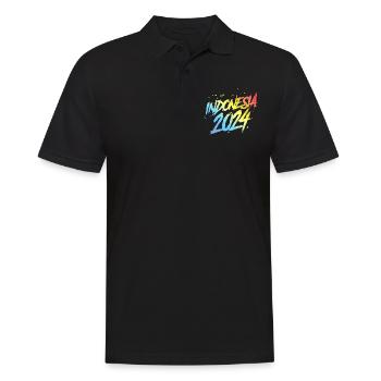 Indonésie 2024 Équipe de vacances colorée - Polo Homme - noir - Devant - Kai (181cm)