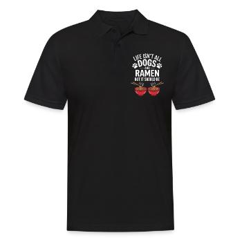 Ramen Chiens Anime Drôle Kawaii Ramen Cadeau - Polo Homme - noir - Devant - Kai (181cm)