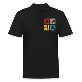 BMX Sprüche Radfahrer Biker Retro Stunt Geschenk - Männer Poloshirt - Schwarz - Vorne - Kai (181cm)